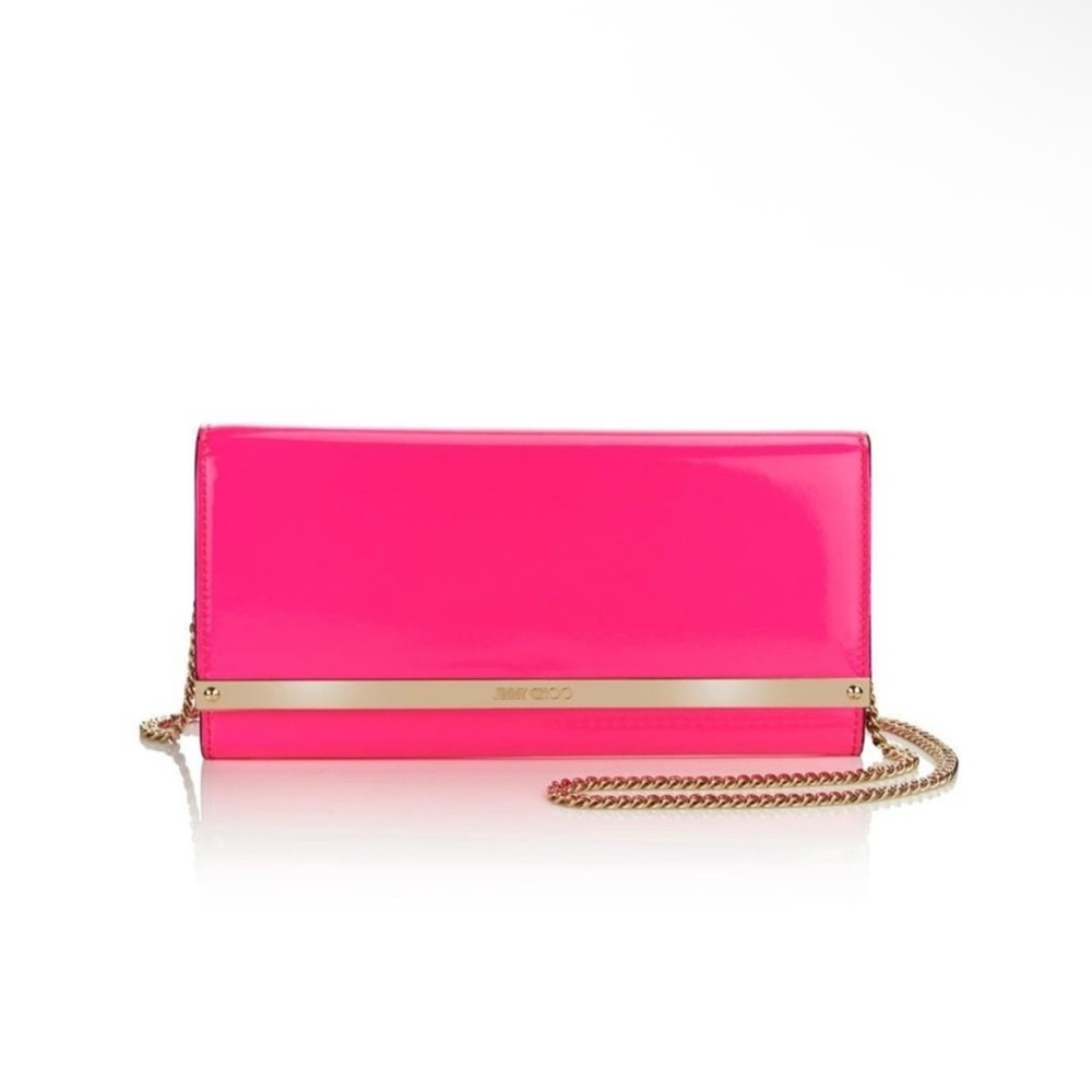 Jimmy Choo Hot Pink Patent Leather Clutch
